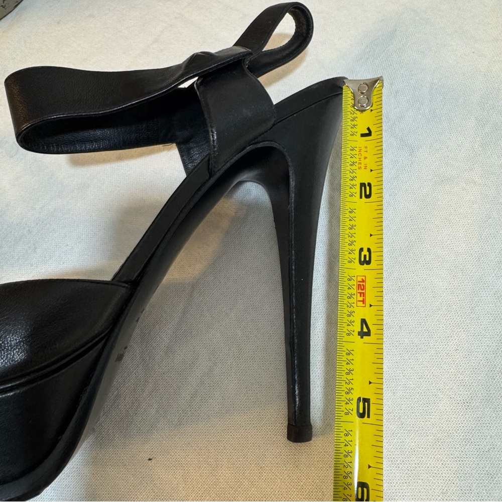 💯 Yves Saint Laurent Black Platform Heels w Straps Preloved ❌ FINAL PRICE - Picture 13 of 16
